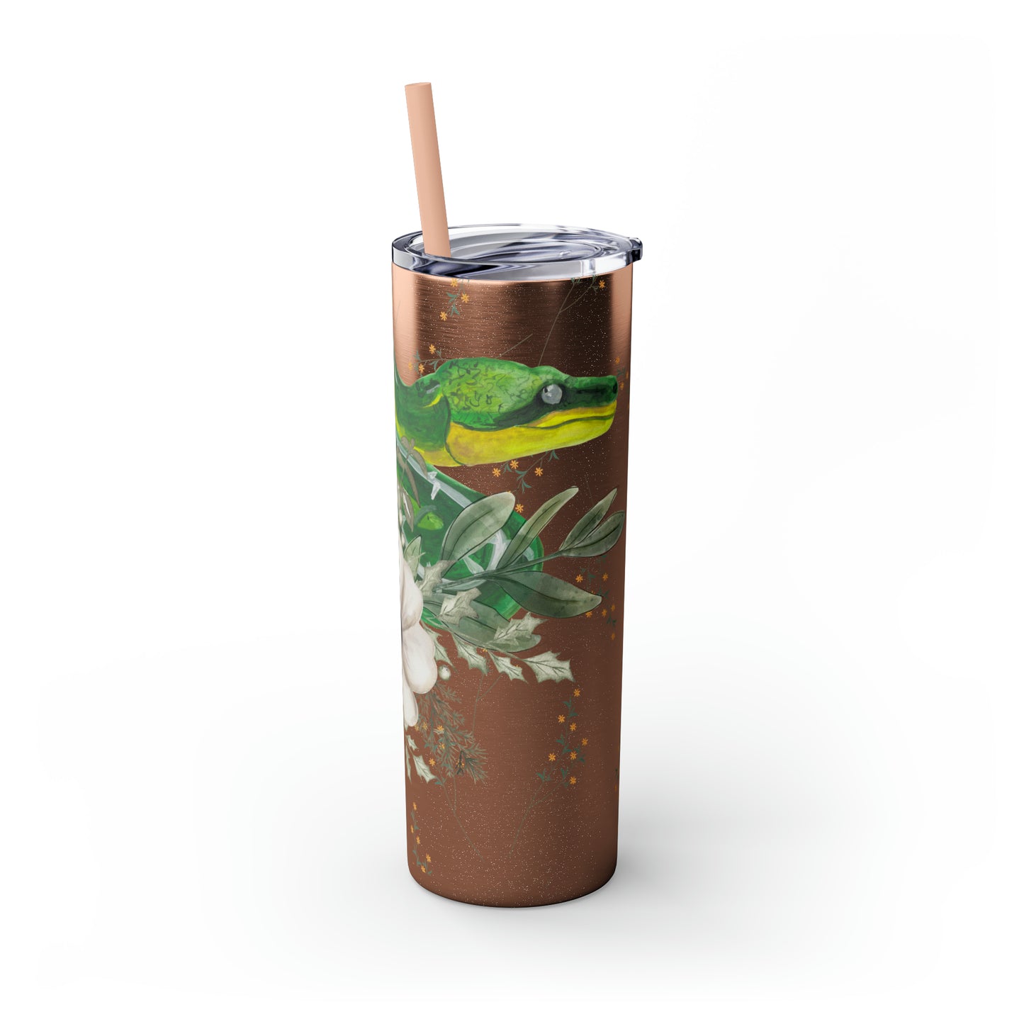 Floral Smooth Green Snake - Glitter