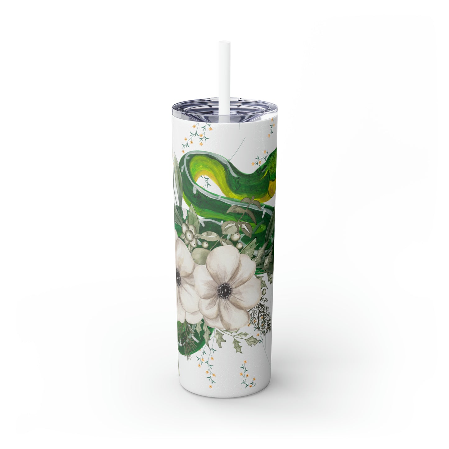 Floral Smooth Green Snake - Glitter