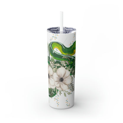 Floral Smooth Green Snake - Glitter