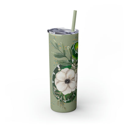 Floral Smooth Green Snake - Glitter
