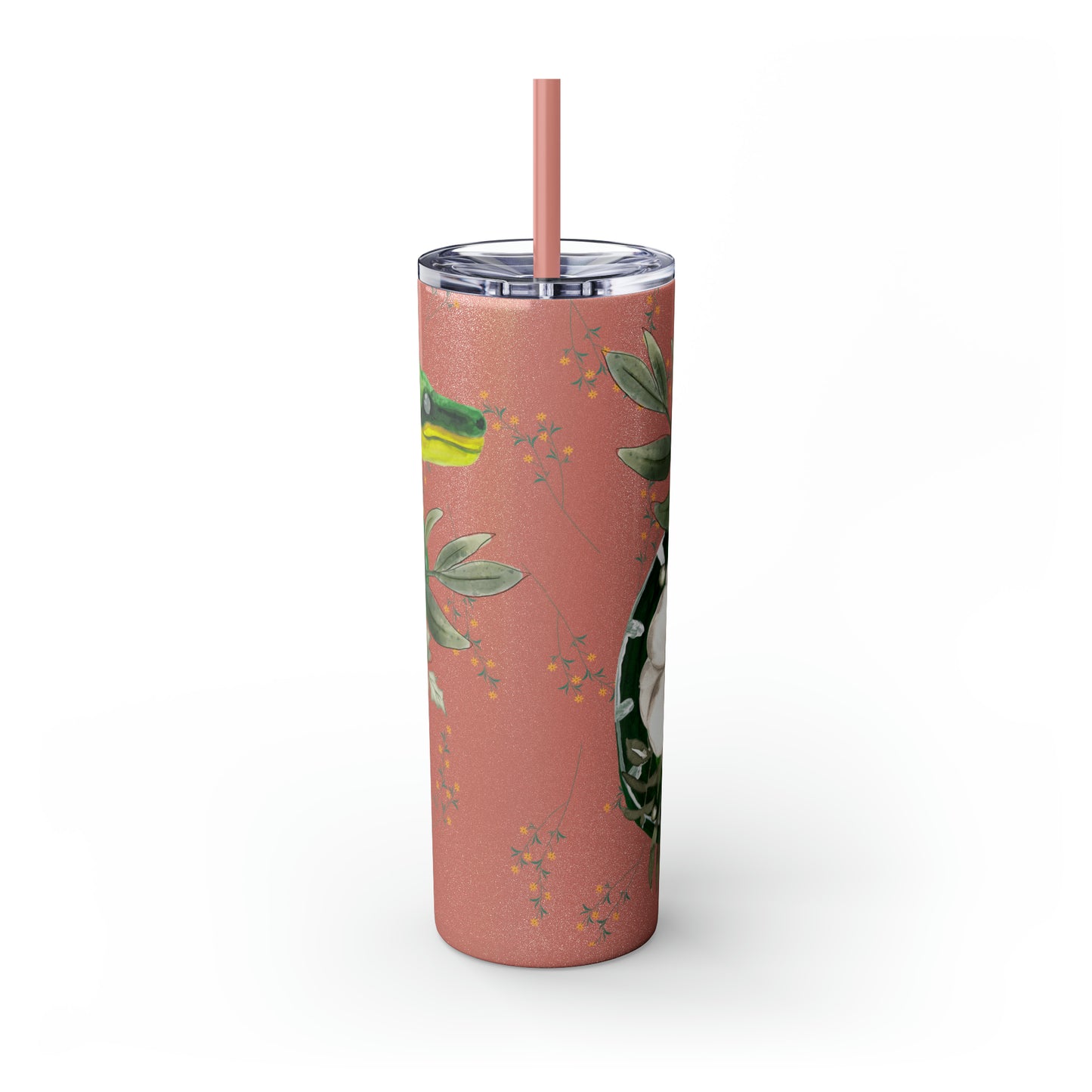 Floral Smooth Green Snake - Glitter