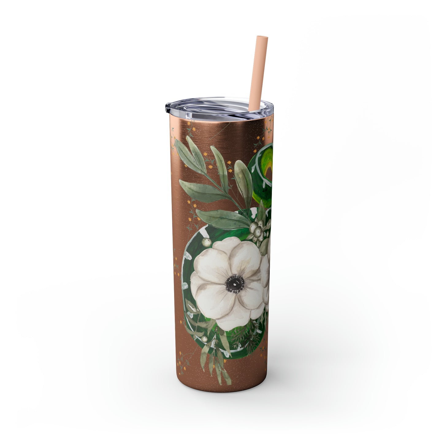 Floral Smooth Green Snake - Glitter