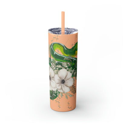 Floral Smooth Green Snake - Glitter