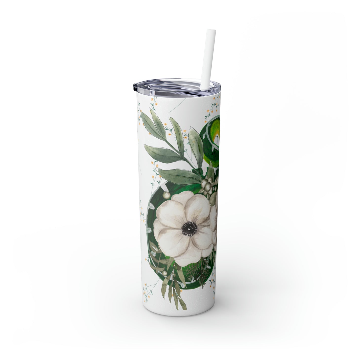 Floral Smooth Green Snake - Glitter