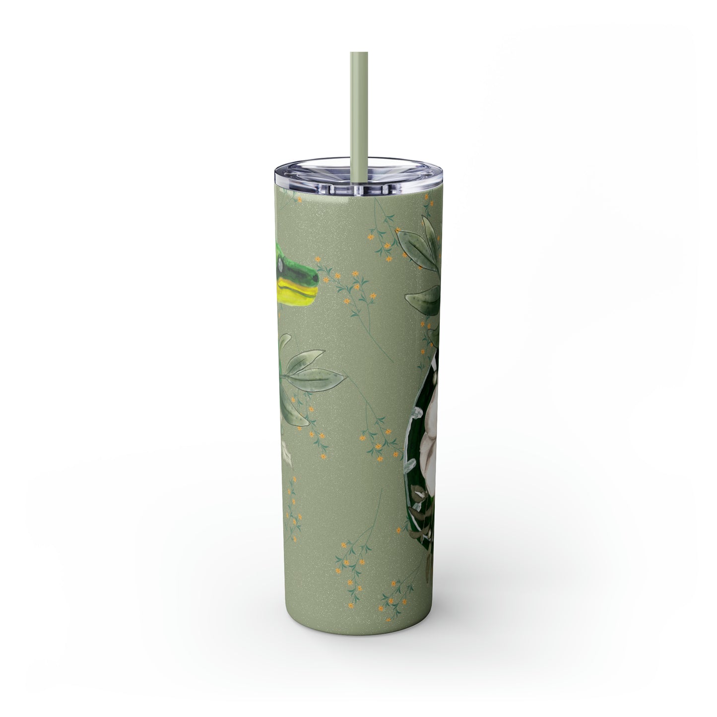 Floral Smooth Green Snake - Glitter