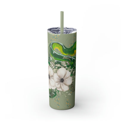 Floral Smooth Green Snake - Glitter