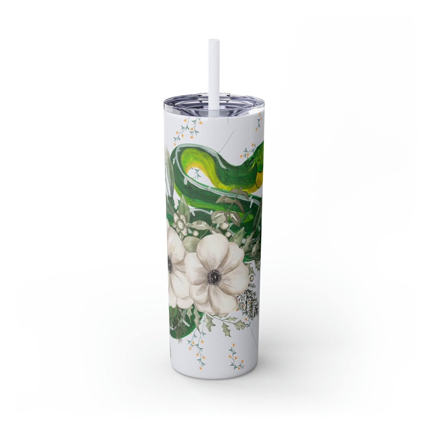 Floral Smooth Green Snake - Glitter