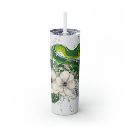 Floral Smooth Green Snake - Glitter