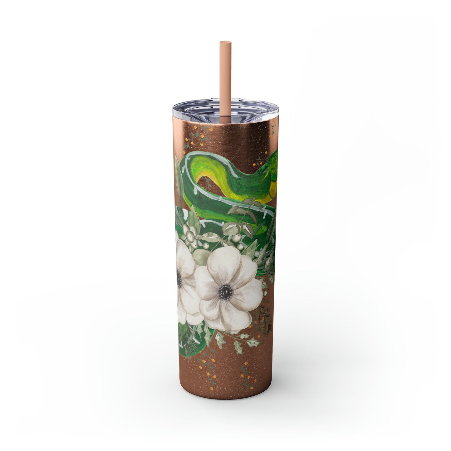 Floral Smooth Green Snake - Glitter
