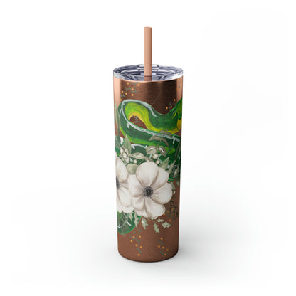 Floral Smooth Green Snake - Glitter