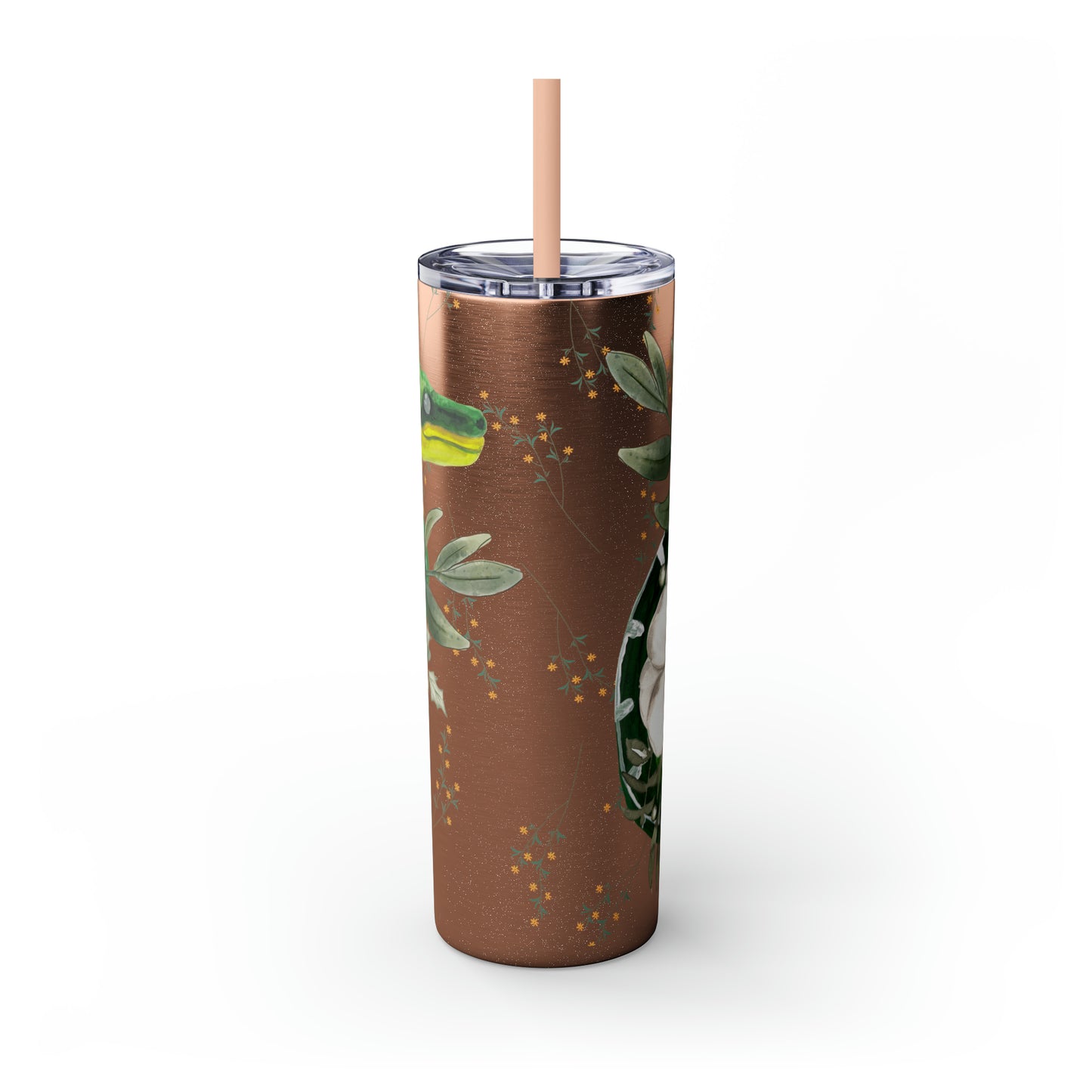 Floral Smooth Green Snake - Glitter