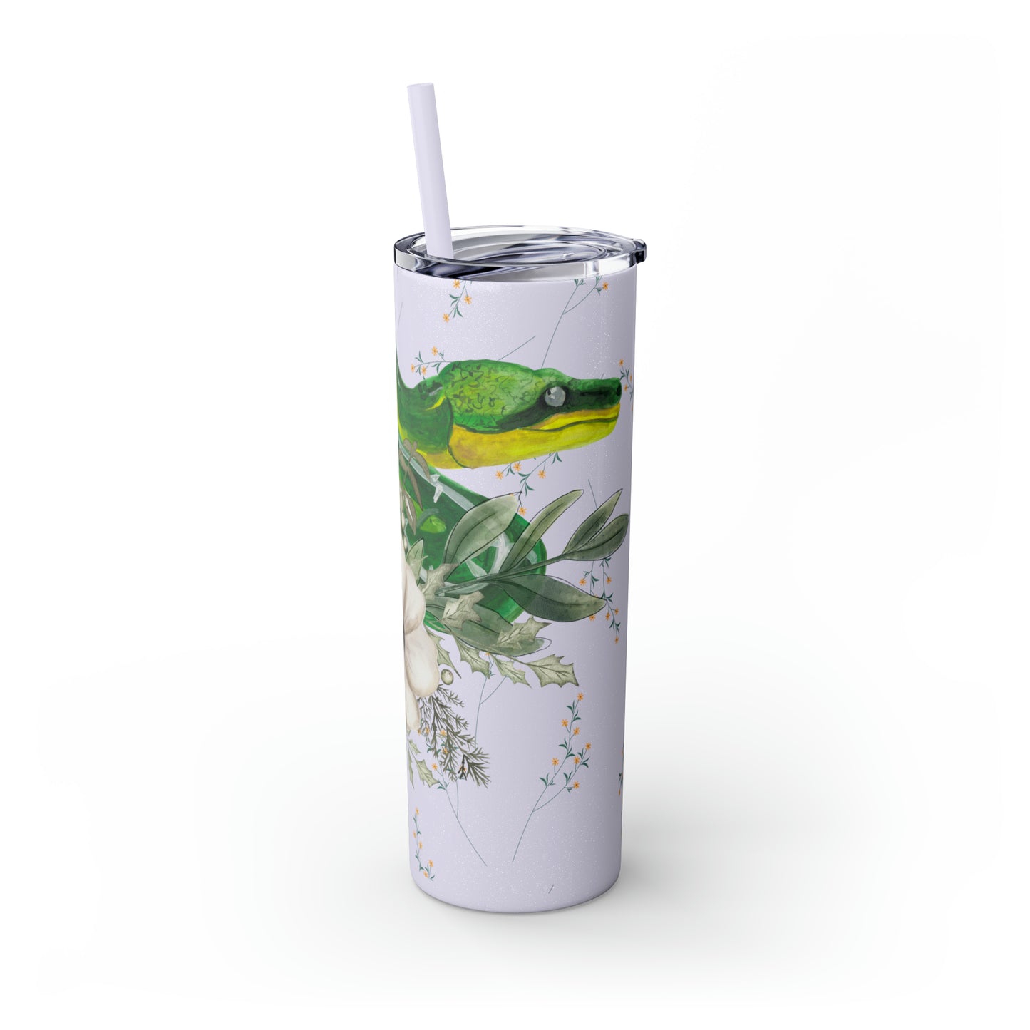 Floral Smooth Green Snake - Glitter