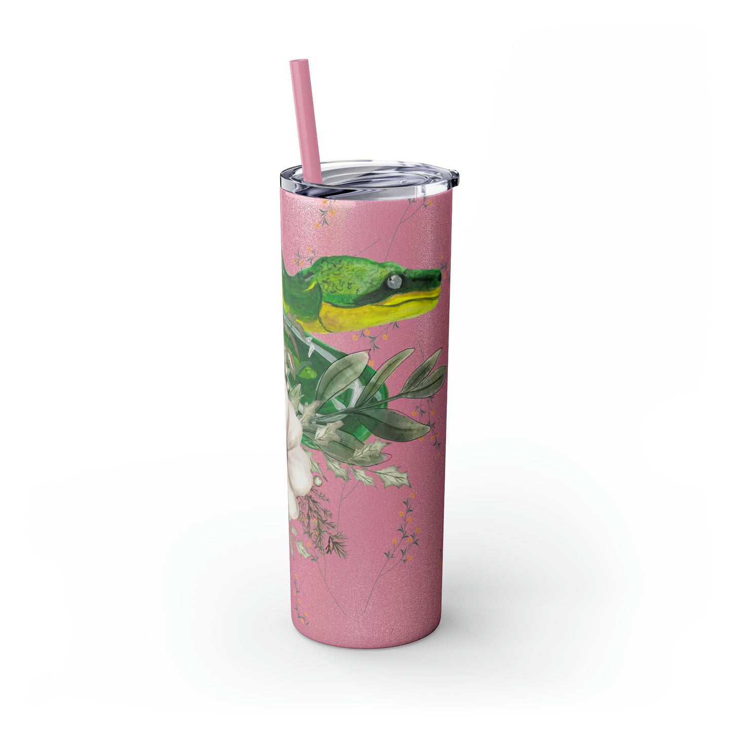 Floral Smooth Green Snake - Glitter
