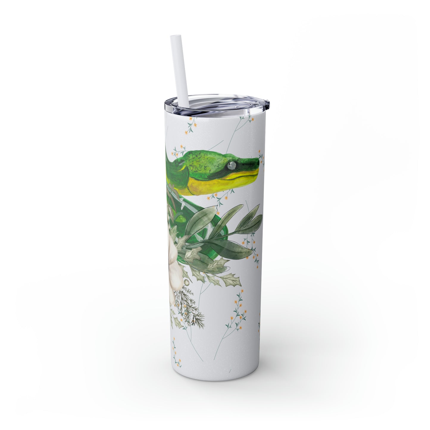 Floral Smooth Green Snake - Glitter