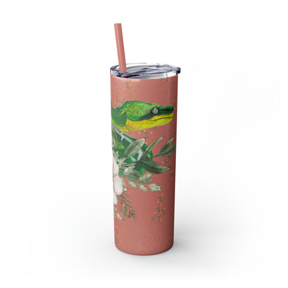 Floral Smooth Green Snake - Glitter