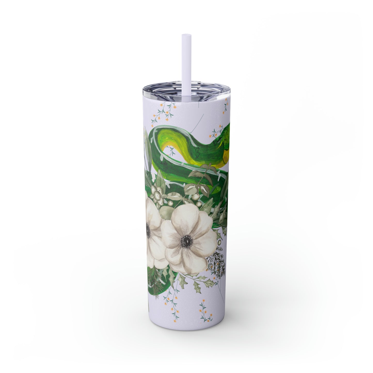 Floral Smooth Green Snake - Glitter