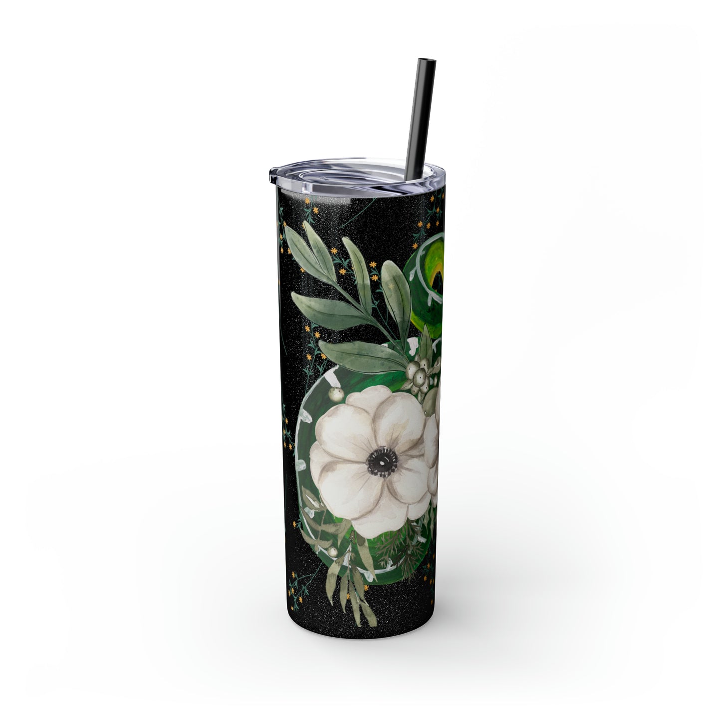 Floral Smooth Green Snake - Glitter