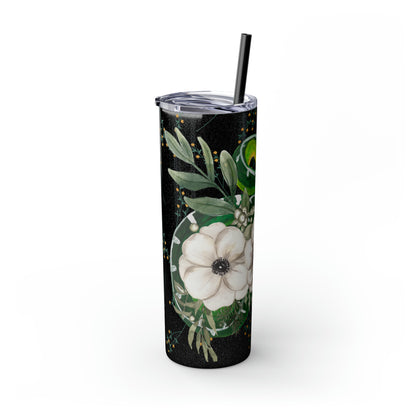 Floral Smooth Green Snake - Glitter