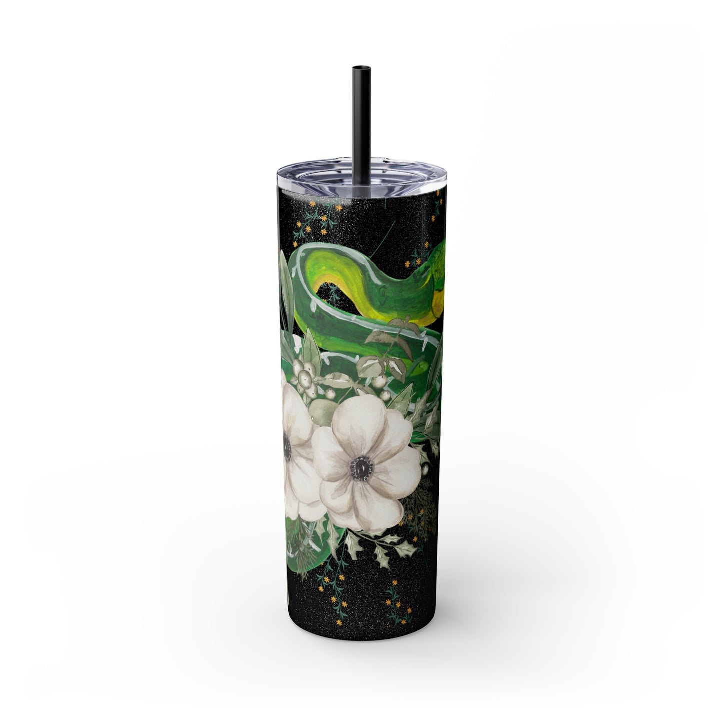 Floral Smooth Green Snake - Glitter