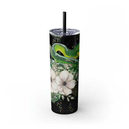 Floral Smooth Green Snake - Glitter