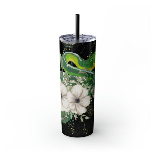 Floral Smooth Green Snake - Glitter