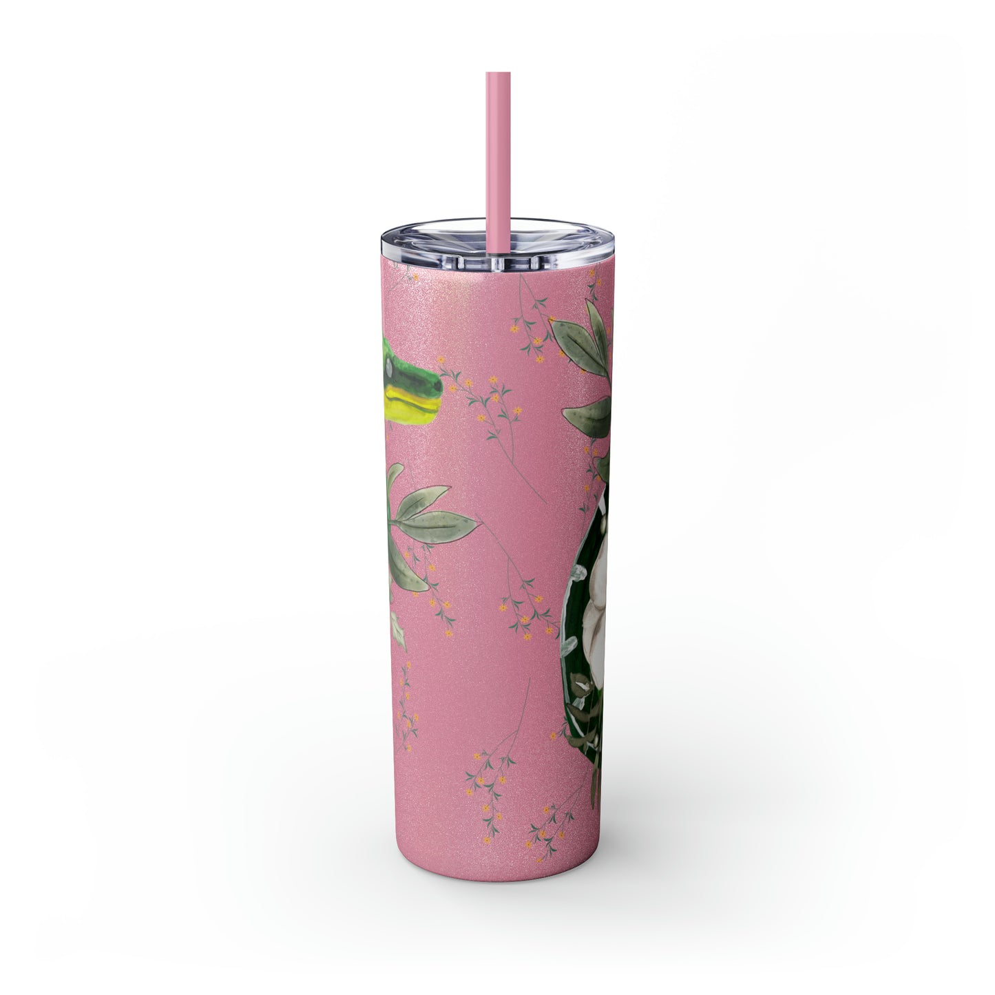 Floral Smooth Green Snake - Glitter