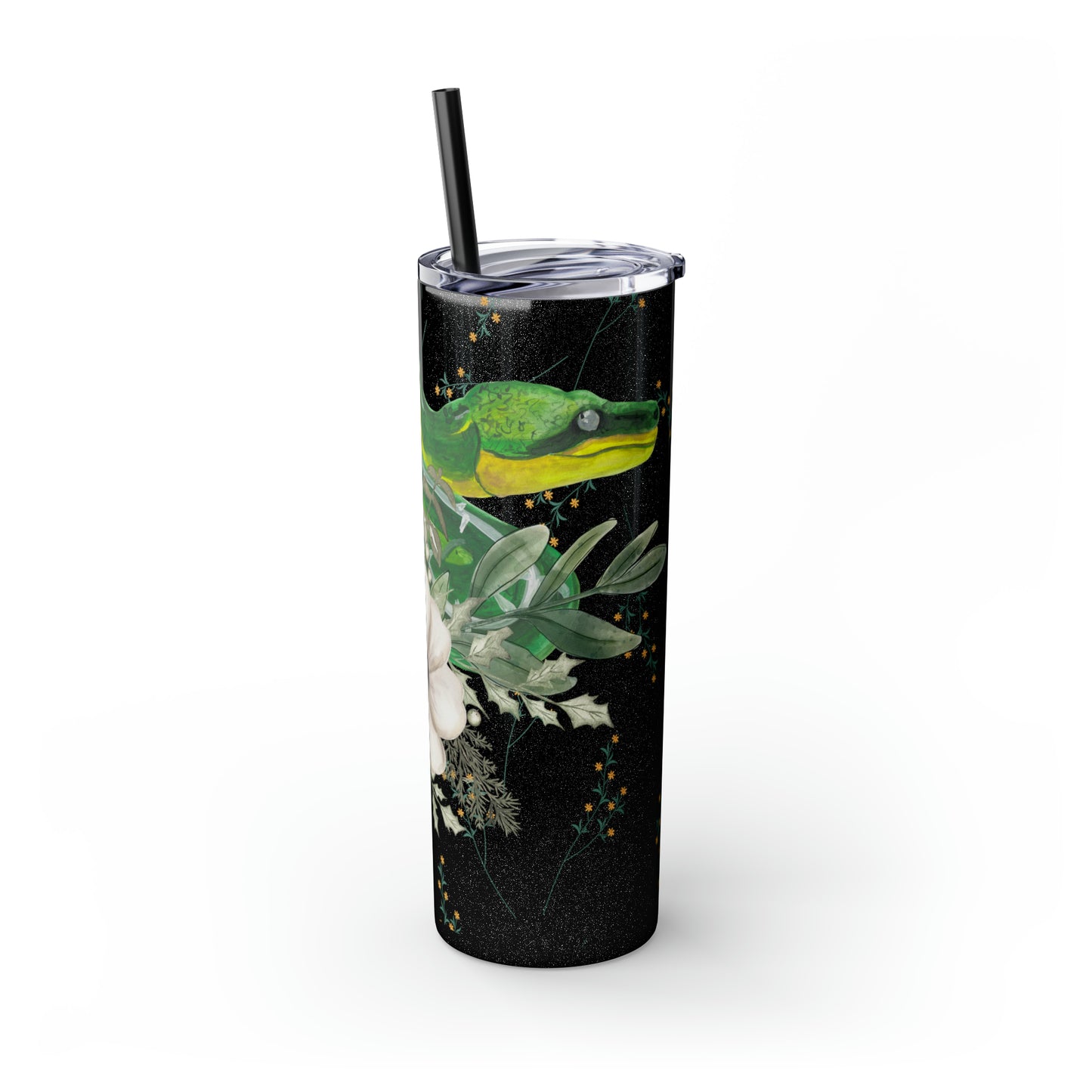 Floral Smooth Green Snake - Glitter