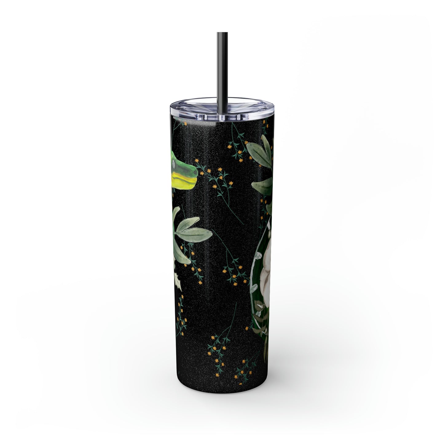 Floral Smooth Green Snake - Glitter