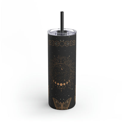 Moon Goddess - 20oz Matte Black Skinny Tumbler