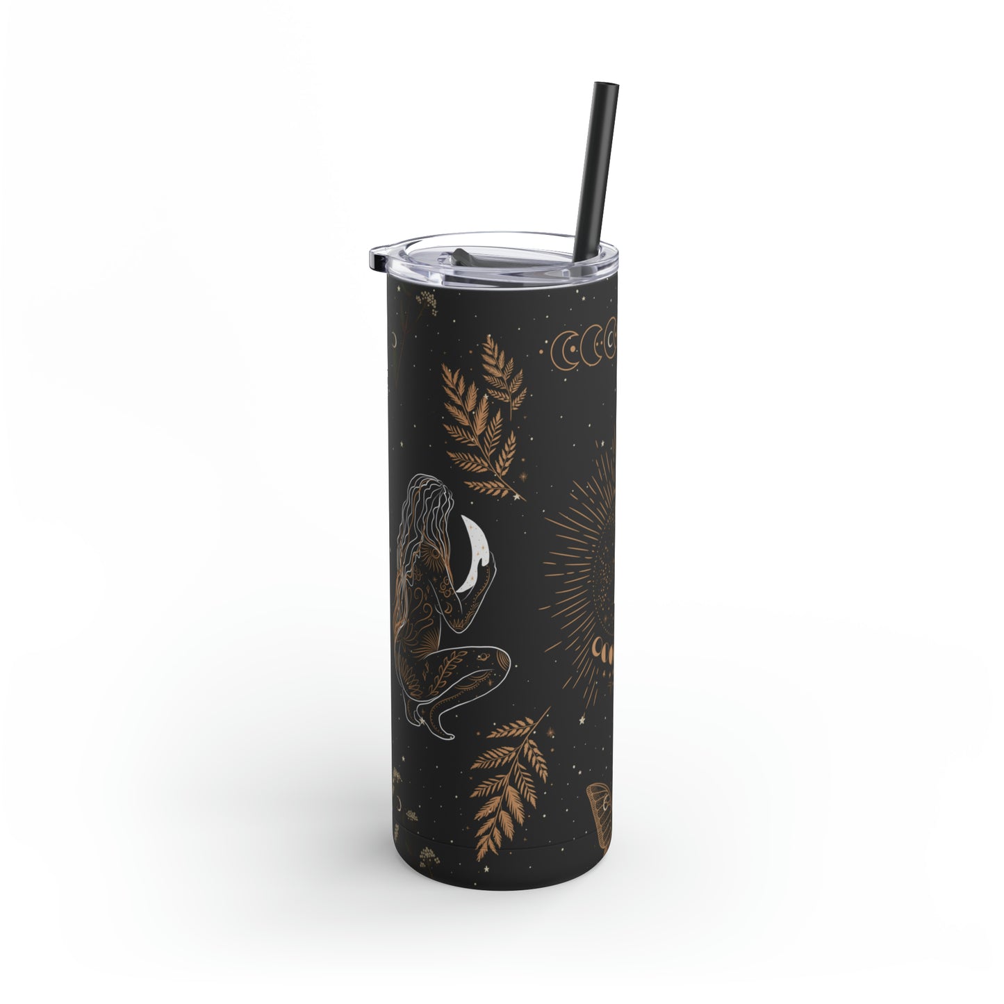 Moon Goddess - 20oz Matte Black Skinny Tumbler