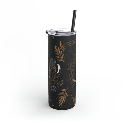 Moon Goddess - 20oz Matte Black Skinny Tumbler
