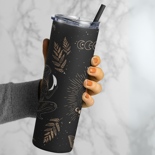 Moon Goddess - 20oz Matte Black Skinny Tumbler