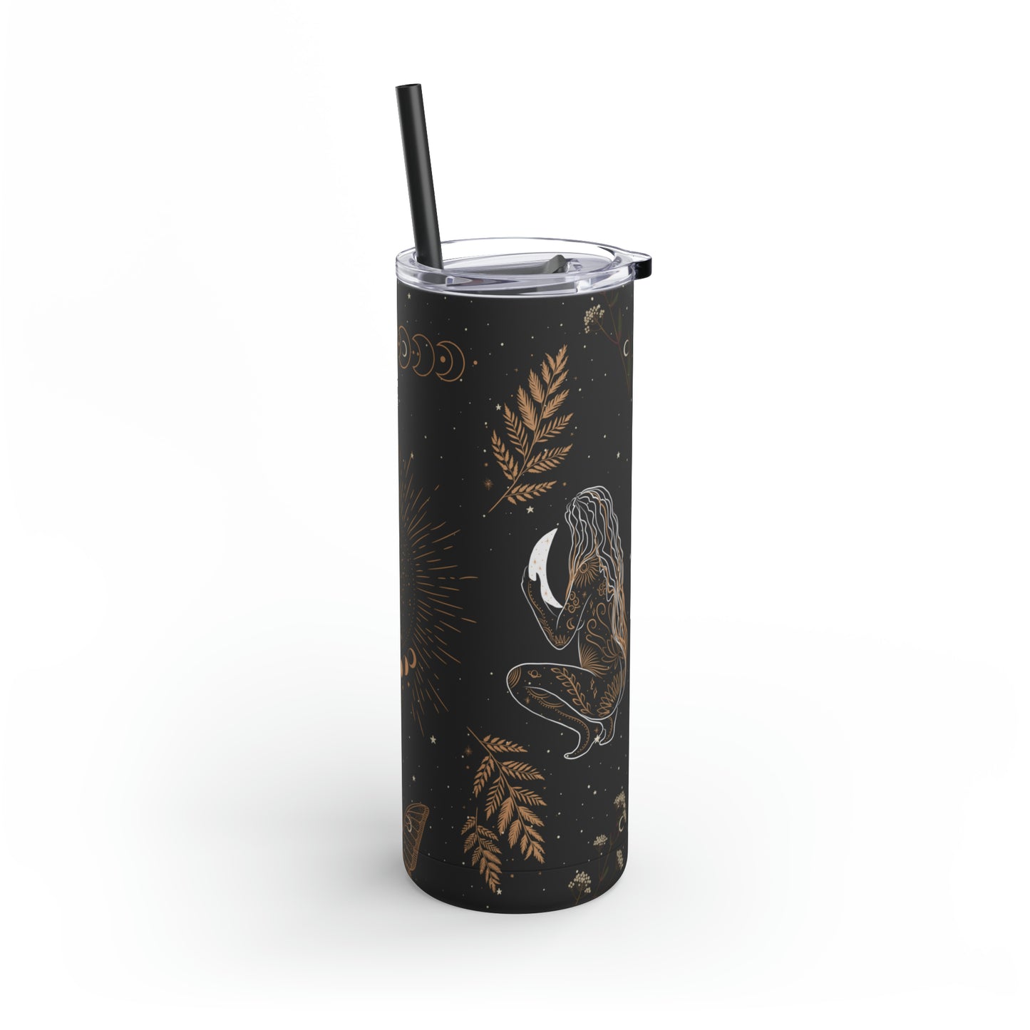 Moon Goddess - 20oz Matte Black Skinny Tumbler