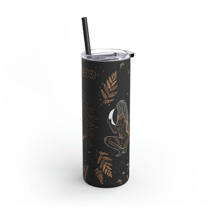 Moon Goddess - 20oz Matte Black Skinny Tumbler